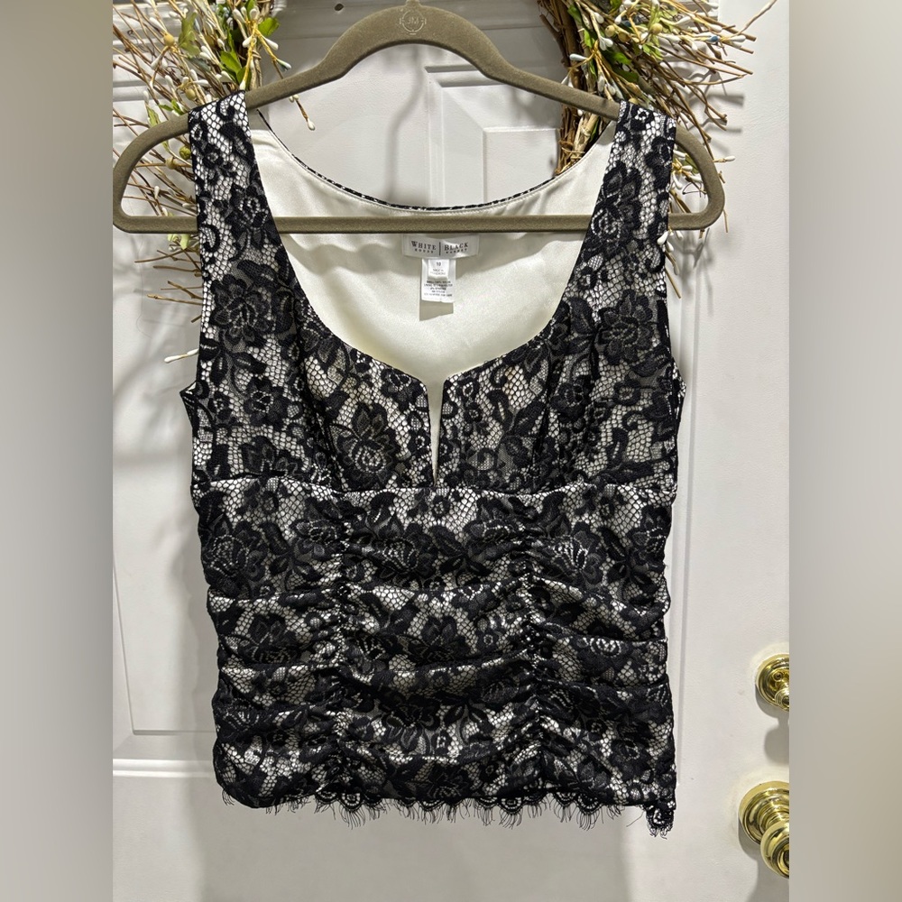 White House Black Market Black Lace Top